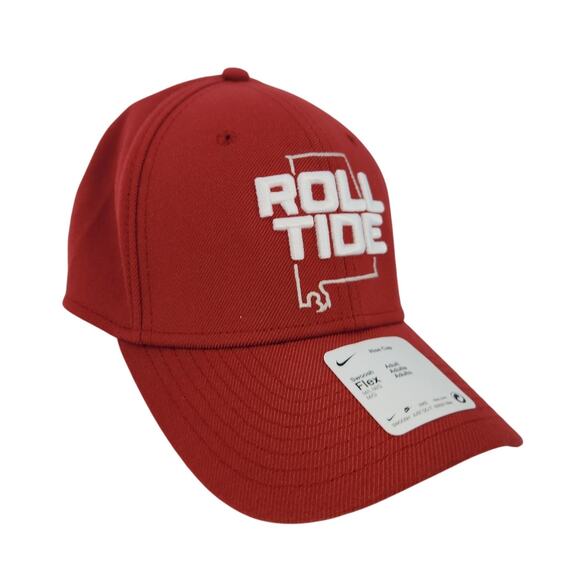 Men's Nike Rise Crimson Alabama Crimson Tide Local Swoosh Flex Hat Size M/L - Picture 1 of 5